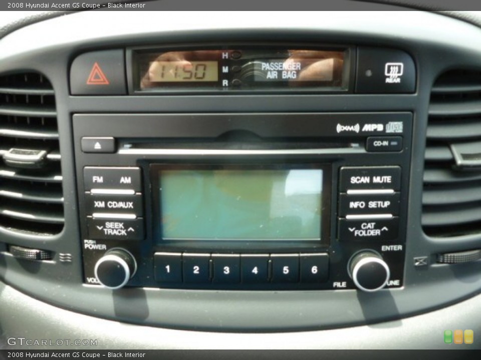 Black Interior Audio System for the 2008 Hyundai Accent GS Coupe #66719021