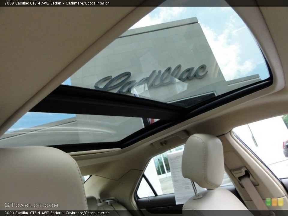 Cashmere/Cocoa Interior Sunroof for the 2009 Cadillac CTS 4 AWD Sedan #66719729