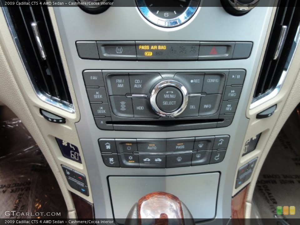 Cashmere/Cocoa Interior Controls for the 2009 Cadillac CTS 4 AWD Sedan #66719846