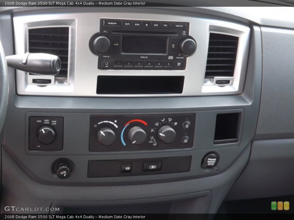 Medium Slate Gray Interior Controls for the 2008 Dodge Ram 3500 SLT Mega Cab 4x4 Dually #66720662