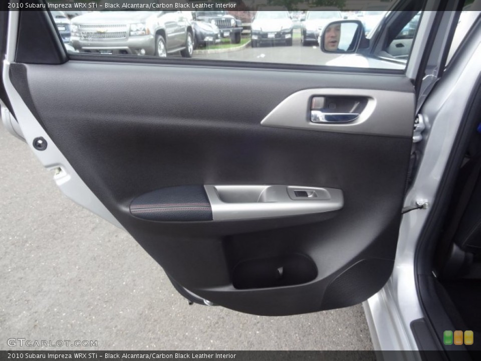 Black Alcantara/Carbon Black Leather Interior Door Panel for the 2010 Subaru Impreza WRX STi #66722882