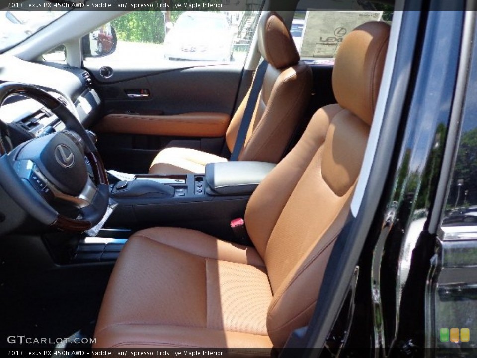 Saddle Tan/Espresso Birds Eye Maple Interior Photo for the 2013 Lexus RX 450h AWD #66726287