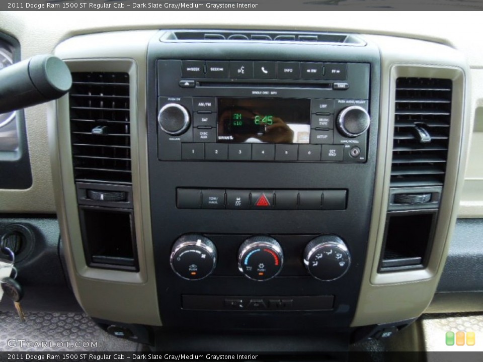 Dark Slate Gray/Medium Graystone Interior Controls for the 2011 Dodge Ram 1500 ST Regular Cab #66727979