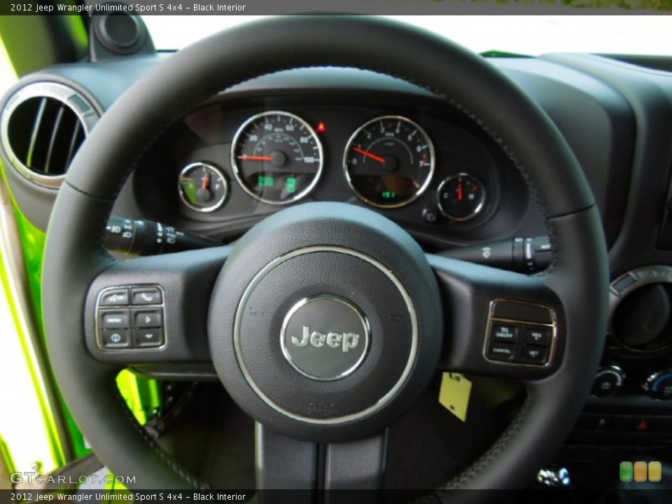 Black Interior Steering Wheel for the 2012 Jeep Wrangler Unlimited Sport S 4x4 #66728366