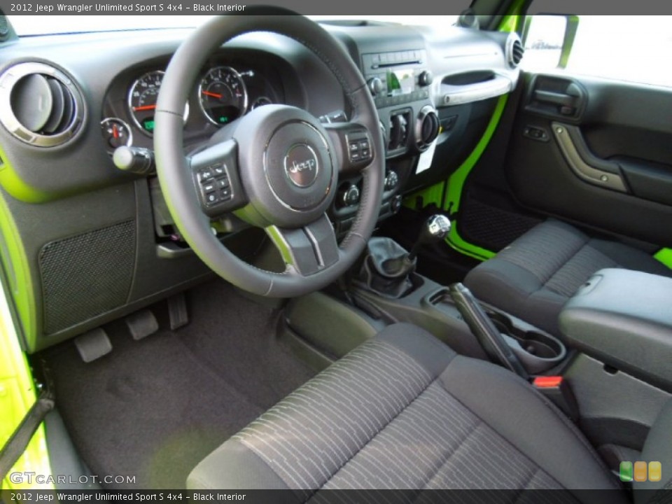 Black Interior Prime Interior for the 2012 Jeep Wrangler Unlimited Sport S 4x4 #66728444