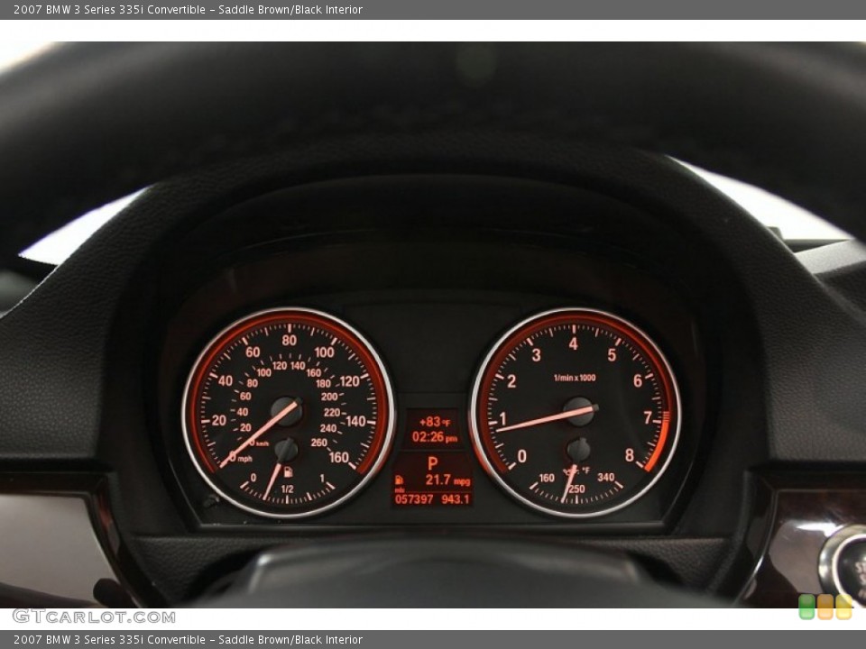 Saddle Brown/Black Interior Gauges for the 2007 BMW 3 Series 335i Convertible #66730682