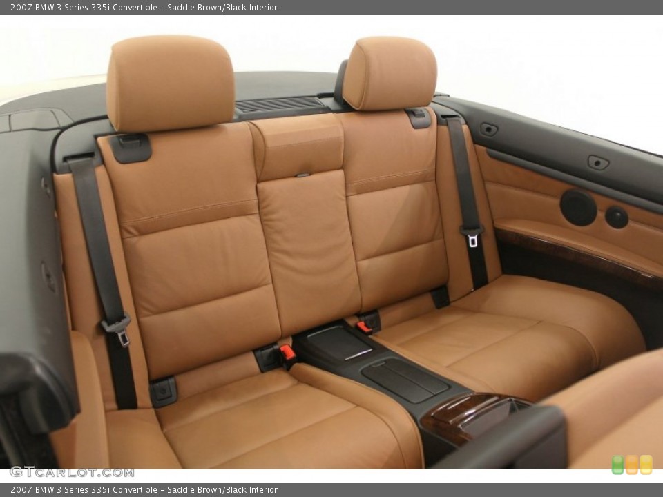 Saddle Brown/Black Interior Rear Seat for the 2007 BMW 3 Series 335i Convertible #66730829