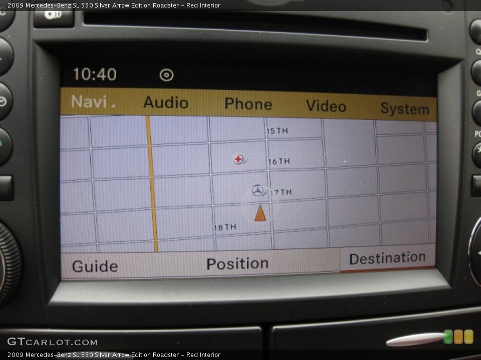 Red Interior Navigation for the 2009 Mercedes-Benz SL 550 Silver Arrow Edition Roadster #66731885