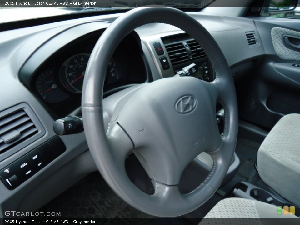 Gray Interior Steering Wheel for the 2005 Hyundai Tucson GLS V6 4WD #66740956