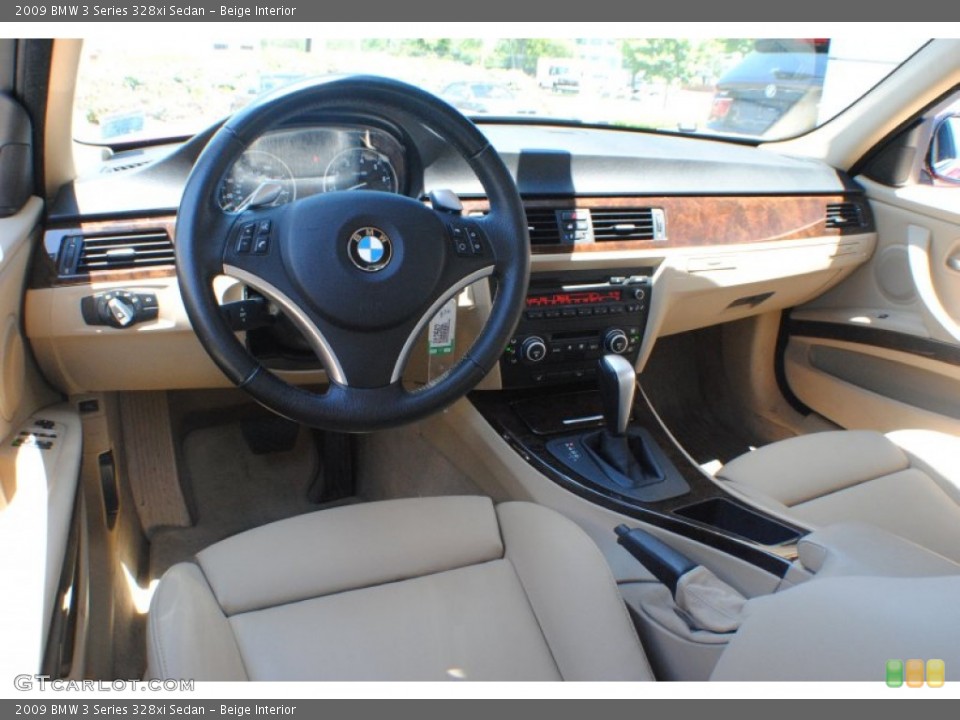 Beige Interior Dashboard for the 2009 BMW 3 Series 328xi Sedan #66741274
