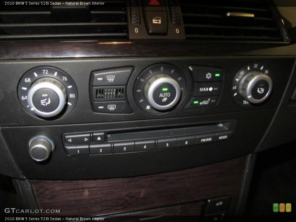 Natural Brown Interior Controls for the 2010 BMW 5 Series 528i Sedan #66743233