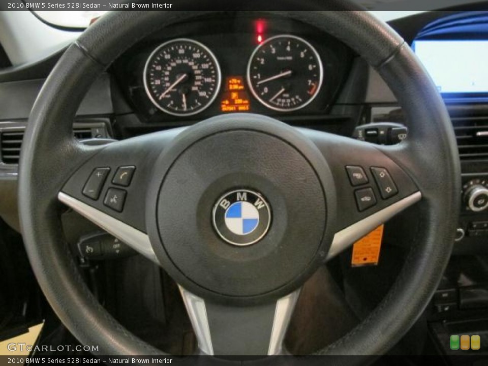 Natural Brown Interior Steering Wheel for the 2010 BMW 5 Series 528i Sedan #66743260
