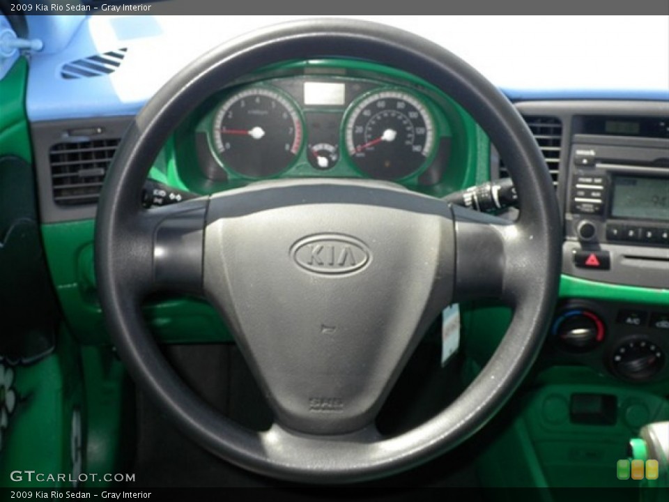 Gray Interior Steering Wheel for the 2009 Kia Rio Sedan #66753067