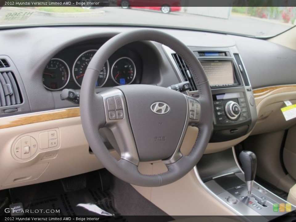 Beige Interior Dashboard for the 2012 Hyundai Veracruz Limited AWD #66788681