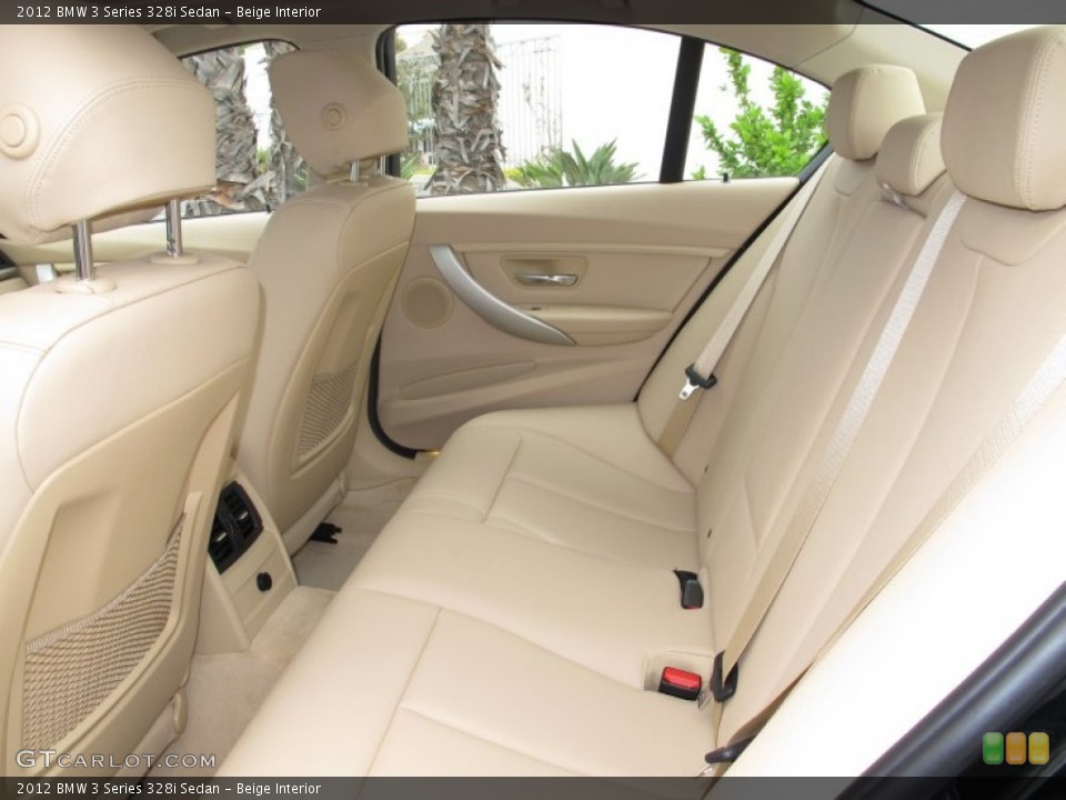Beige Interior Rear Seat for the 2012 BMW 3 Series 328i Sedan #66788792