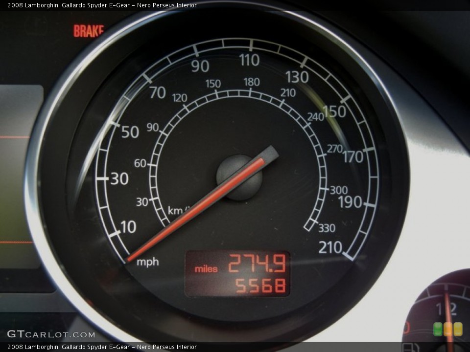 Nero Perseus Interior Gauges for the 2008 Lamborghini Gallardo Spyder E-Gear #66791583
