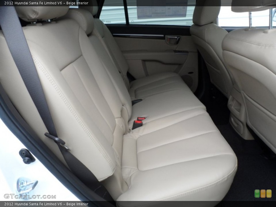 Beige Interior Rear Seat for the 2012 Hyundai Santa Fe Limited V6 #66809569