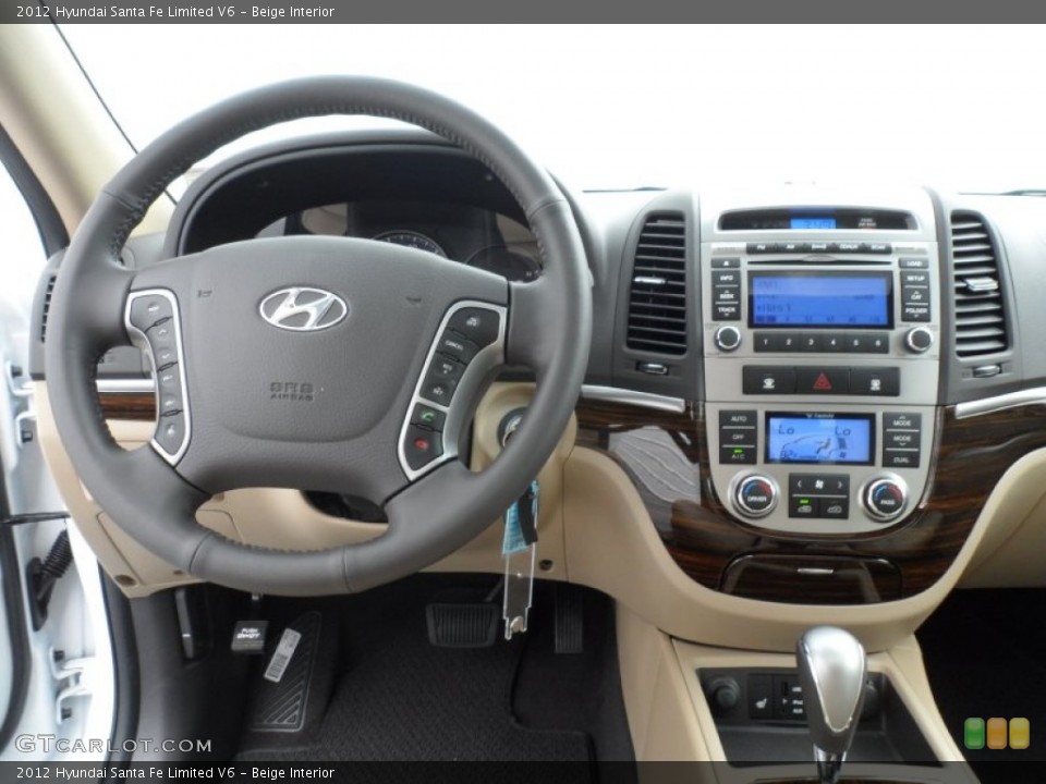Beige Interior Dashboard for the 2012 Hyundai Santa Fe Limited V6 #66809665