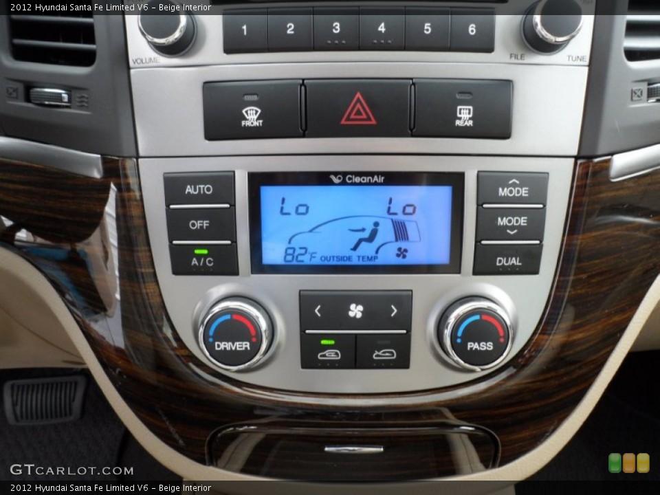 Beige Interior Controls for the 2012 Hyundai Santa Fe Limited V6 #66809682