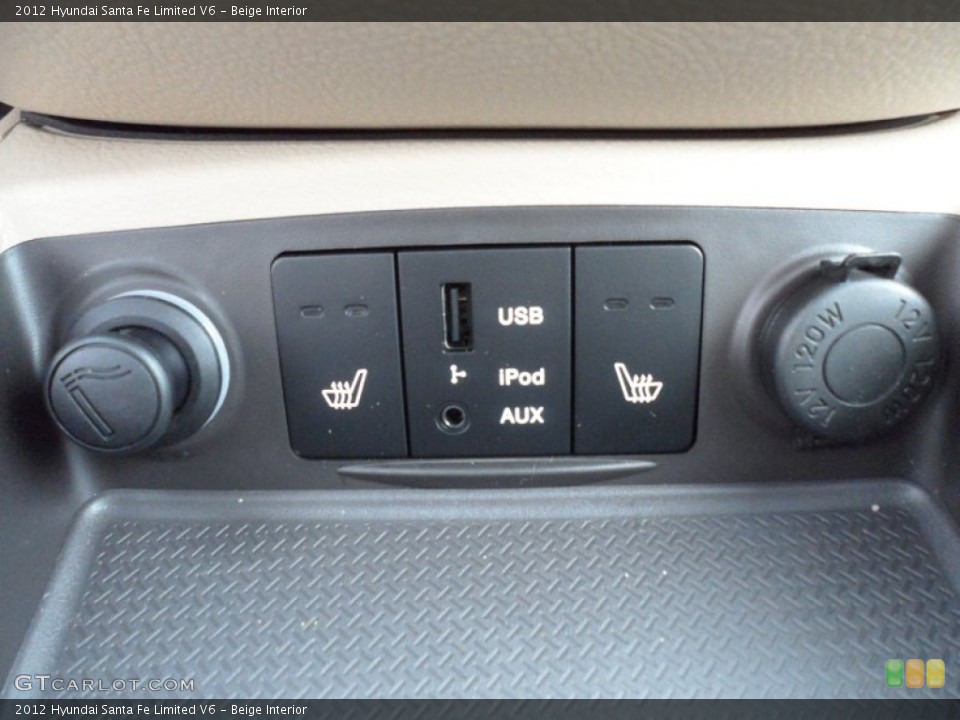 Beige Interior Controls for the 2012 Hyundai Santa Fe Limited V6 #66809701
