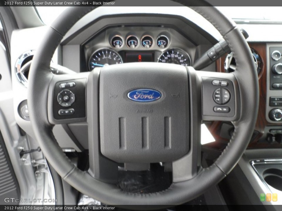 Black Interior Steering Wheel for the 2012 Ford F250 Super Duty Lariat Crew Cab 4x4 #66810286