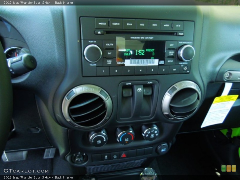 Black Interior Controls for the 2012 Jeep Wrangler Sport S 4x4 #66819043