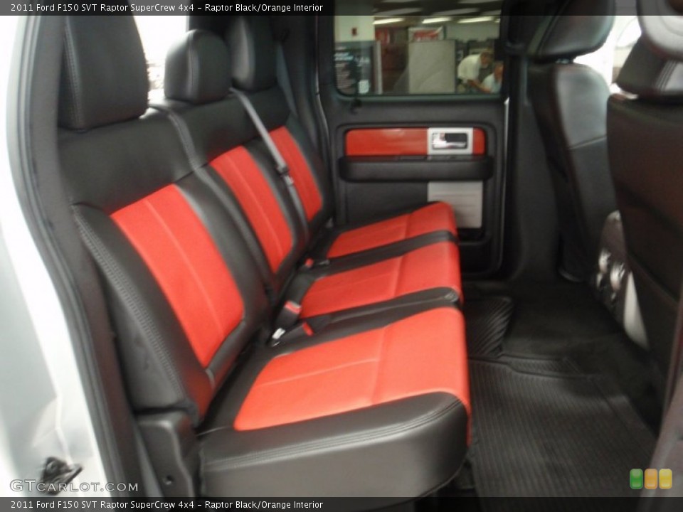 Raptor Black/Orange Interior Rear Seat for the 2011 Ford F150 SVT Raptor SuperCrew 4x4 #66821918