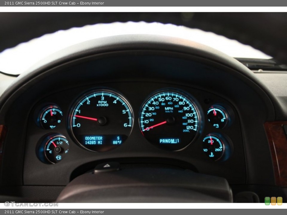 Ebony Interior Gauges for the 2011 GMC Sierra 2500HD SLT Crew Cab #66822038