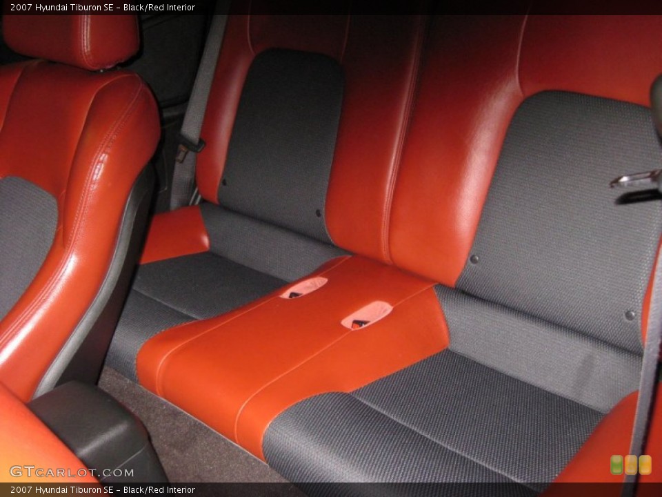 Black/Red Interior Rear Seat for the 2007 Hyundai Tiburon SE #66824735