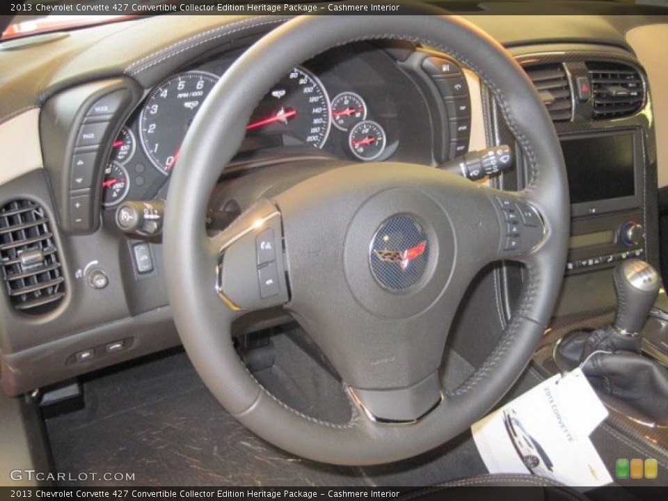 Cashmere Interior Steering Wheel for the 2013 Chevrolet Corvette 427 Convertible Collector Edition Heritage Package #66825104