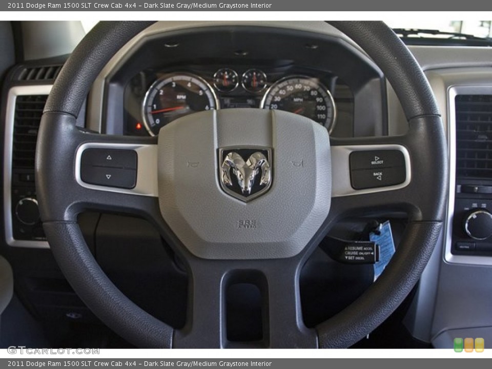 Dark Slate Gray/Medium Graystone Interior Steering Wheel for the 2011 Dodge Ram 1500 SLT Crew Cab 4x4 #66826209