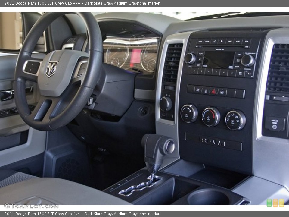 Dark Slate Gray/Medium Graystone Interior Controls for the 2011 Dodge Ram 1500 SLT Crew Cab 4x4 #66826244