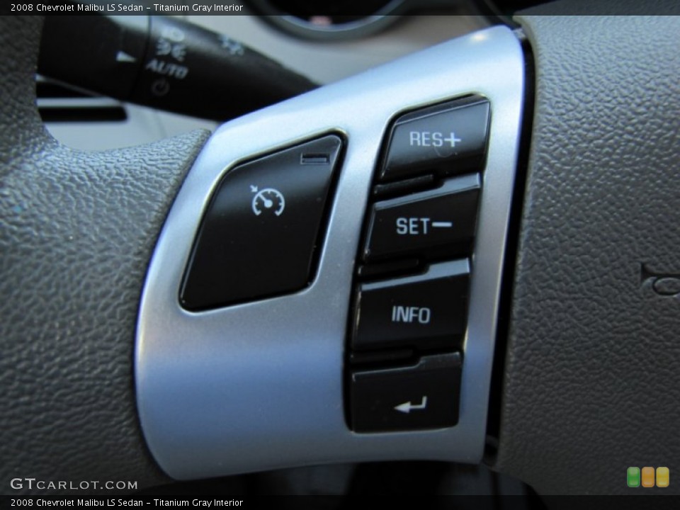 Titanium Gray Interior Controls for the 2008 Chevrolet Malibu LS Sedan #66829322