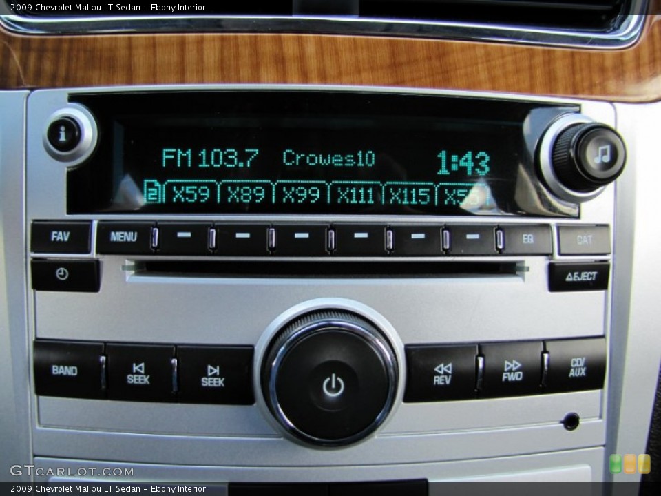 Ebony Interior Audio System for the 2009 Chevrolet Malibu LT Sedan #66830123