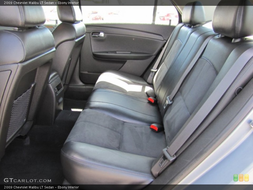 Ebony Interior Rear Seat for the 2009 Chevrolet Malibu LT Sedan #66830198