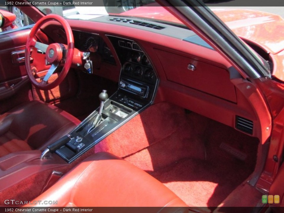 Dark Red Interior Dashboard for the 1982 Chevrolet Corvette Coupe #66835685