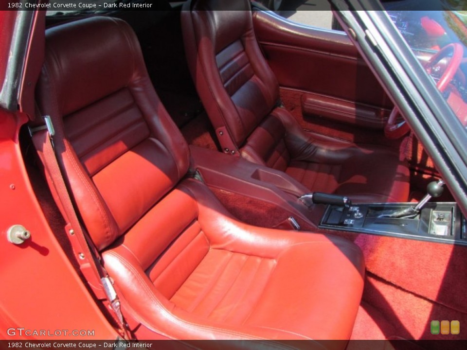 Dark Red Interior Front Seat for the 1982 Chevrolet Corvette Coupe #66835709
