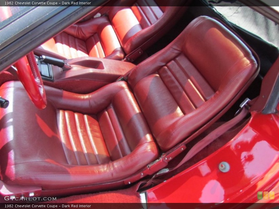 Dark Red Interior Front Seat for the 1982 Chevrolet Corvette Coupe #66835831