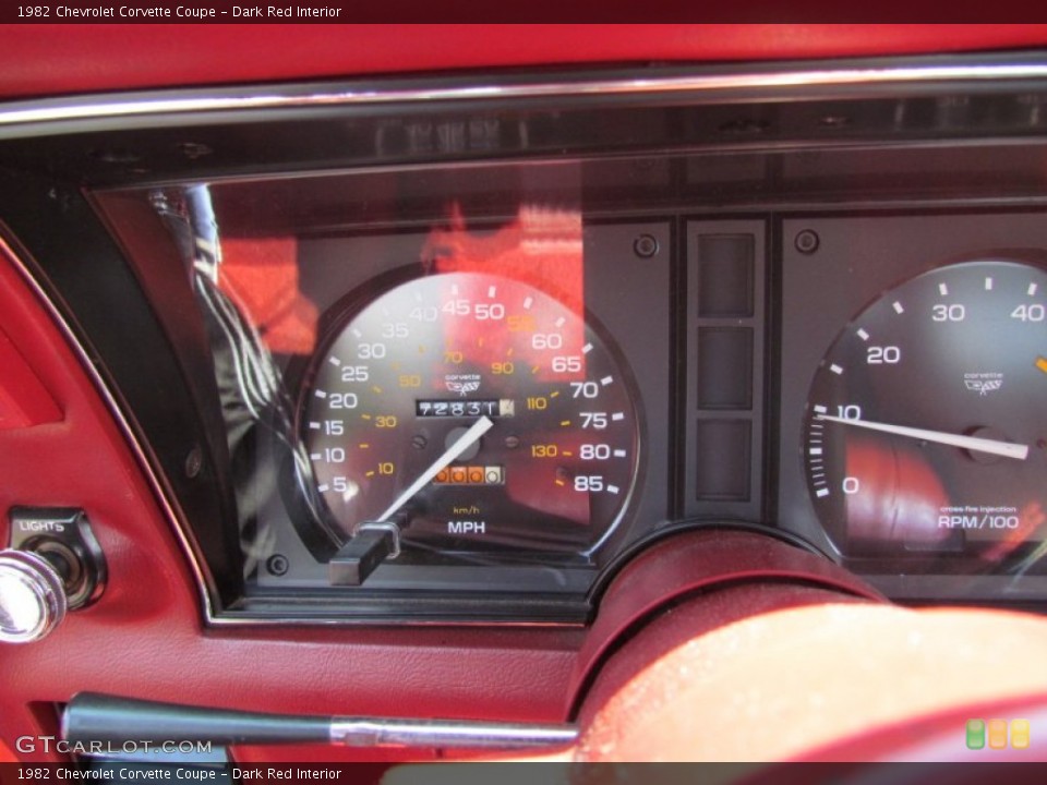 Dark Red Interior Gauges for the 1982 Chevrolet Corvette Coupe #66835880