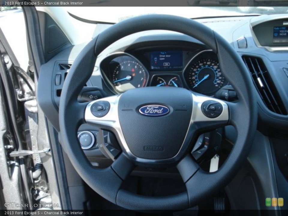 Charcoal Black Interior Steering Wheel for the 2013 Ford Escape S #66839630