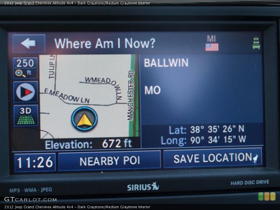 Dark Graystone/Medium Graystone Interior Navigation for the 2012 Jeep Grand Cherokee Altitude 4x4 #66840122