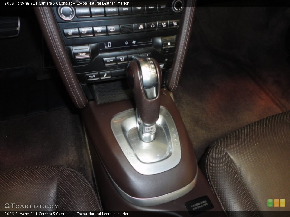 Cocoa Natural Leather Interior Transmission for the 2009 Porsche 911 Carrera S Cabriolet #66845609