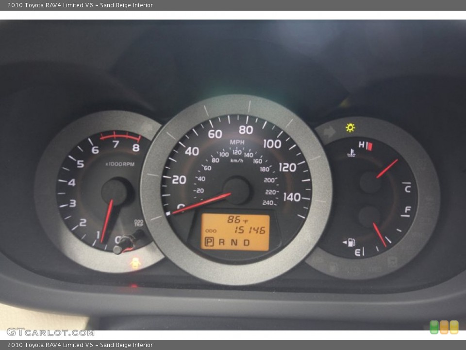 Sand Beige Interior Gauges for the 2010 Toyota RAV4 Limited V6 #66848936
