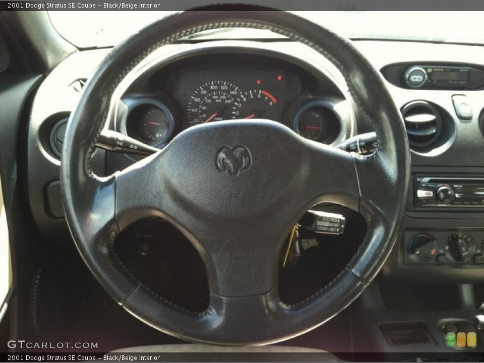 Black/Beige Interior Steering Wheel for the 2001 Dodge Stratus SE Coupe #66849950