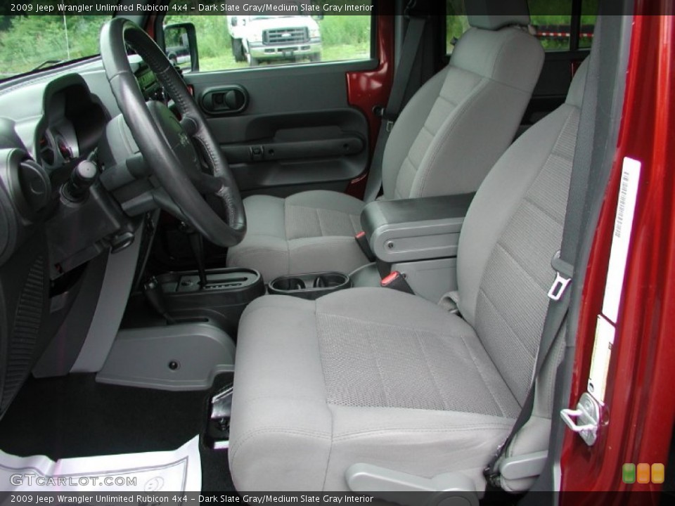 Dark Slate Gray/Medium Slate Gray Interior Front Seat for the 2009 Jeep Wrangler Unlimited Rubicon 4x4 #66850310