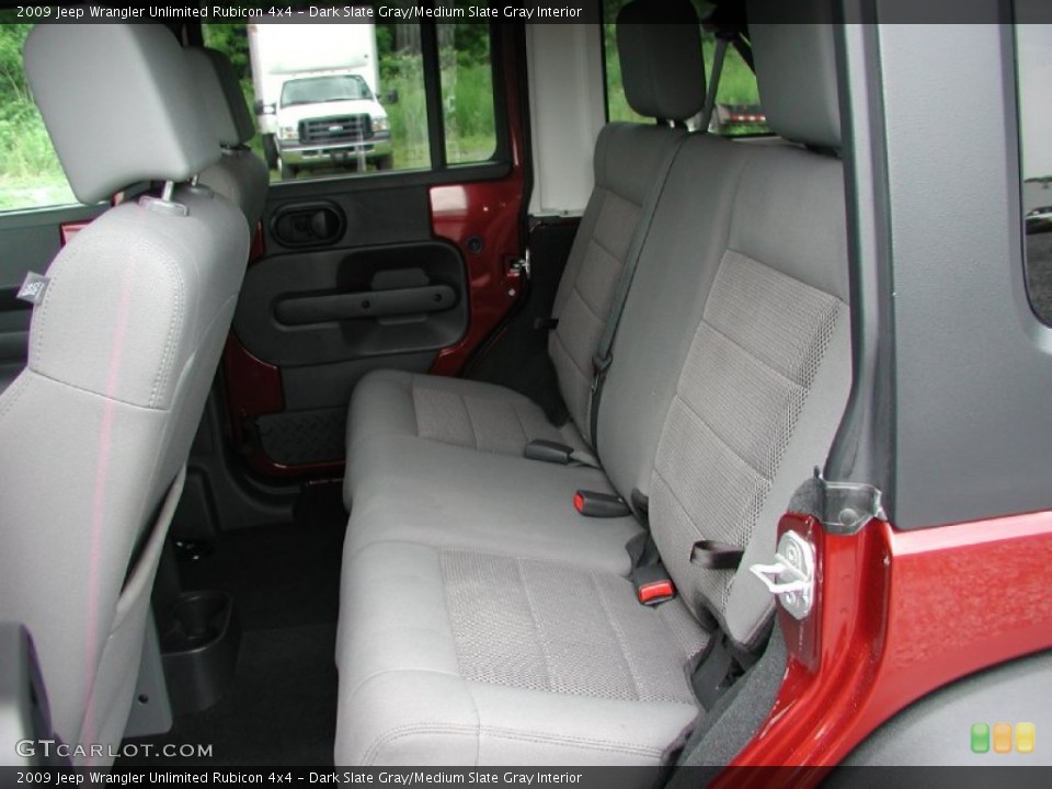 Dark Slate Gray/Medium Slate Gray Interior Rear Seat for the 2009 Jeep Wrangler Unlimited Rubicon 4x4 #66850326