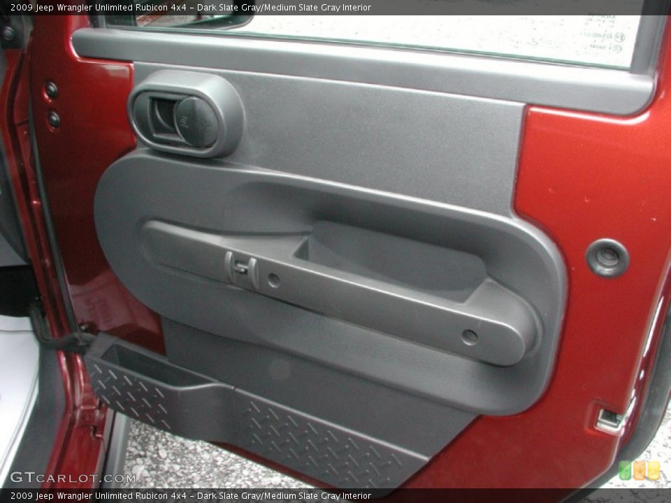 Dark Slate Gray/Medium Slate Gray Interior Door Panel for the 2009 Jeep Wrangler Unlimited Rubicon 4x4 #66850461