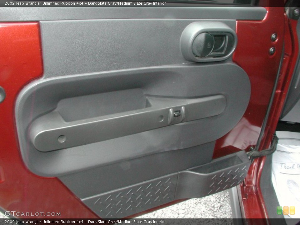 Dark Slate Gray/Medium Slate Gray Interior Door Panel for the 2009 Jeep Wrangler Unlimited Rubicon 4x4 #66850472