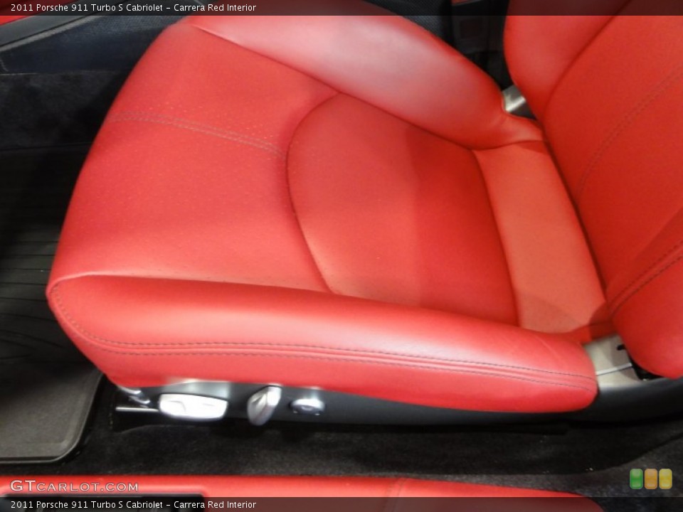 Carrera Red Interior Front Seat for the 2011 Porsche 911 Turbo S Cabriolet #66850478
