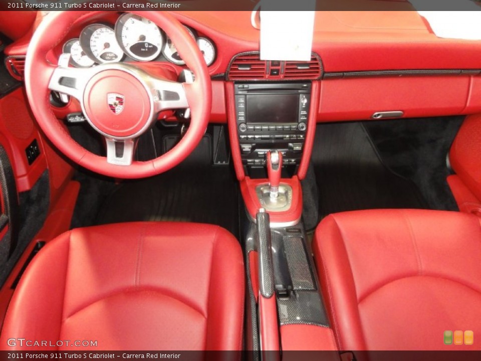 Carrera Red Interior Dashboard for the 2011 Porsche 911 Turbo S Cabriolet #66850586